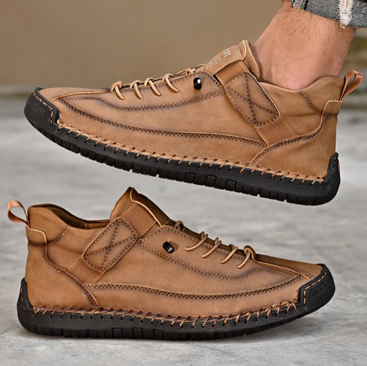 Eagle™ - Men's Hand-Stitched Leather Slip-On Loafers