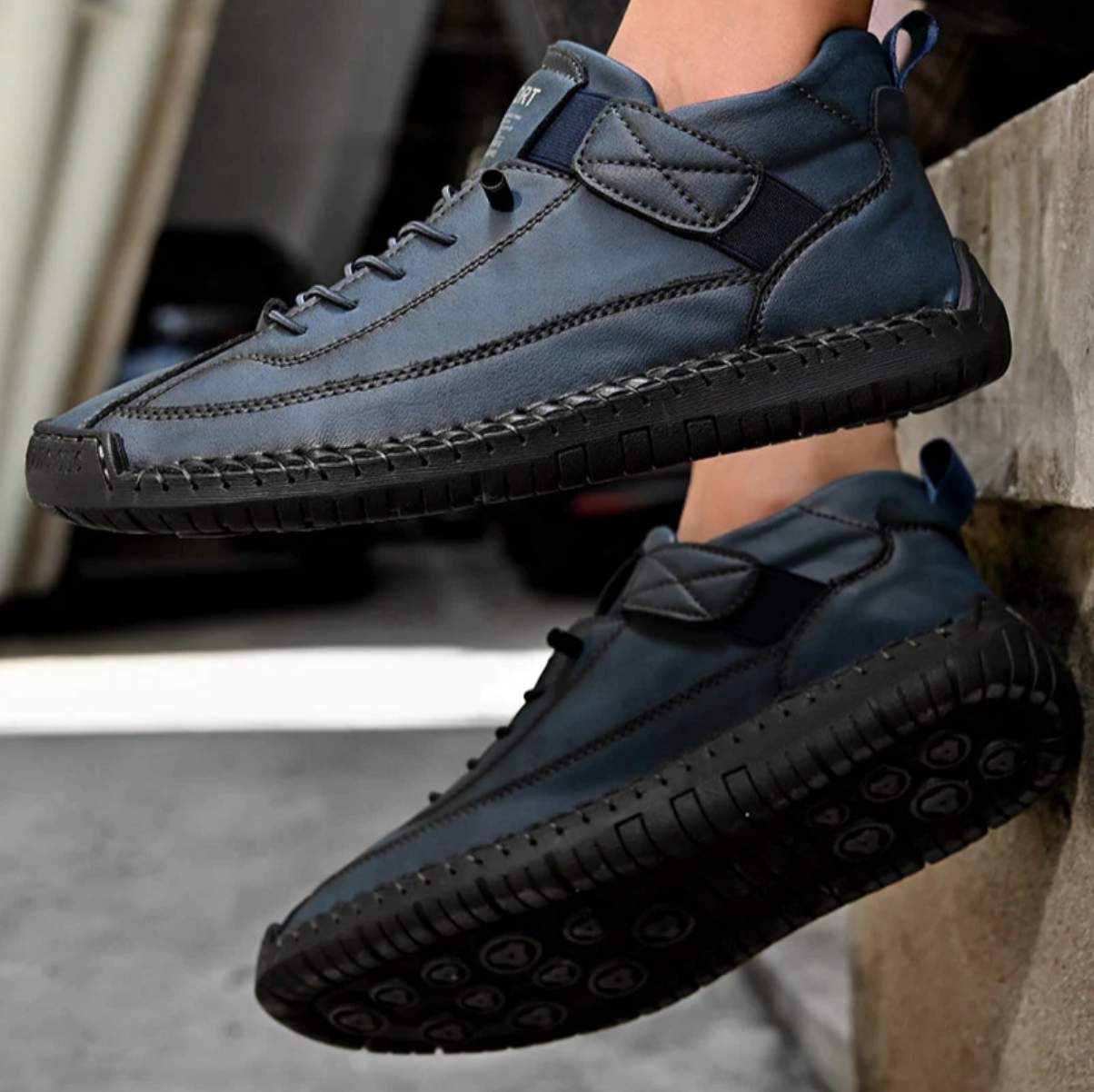 Eagle™ - Men's Hand-Stitched Leather Slip-On Loafers