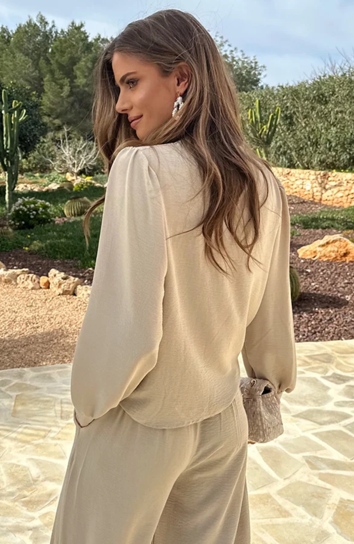 Women’s Casual Mila Beige Blouse – Effortless Elegance